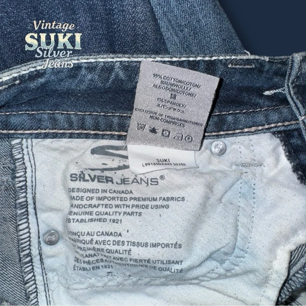 Silver Jeans Suki Mid Rise Curvy Bootcut Jeans Women's Size 26 Vintage Y2K